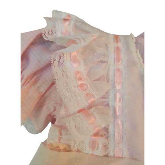 Vintage Smocked Childs Pink Gingham Checked Dress - Picture 3 of 8
